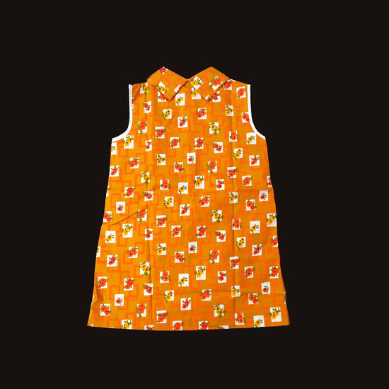 Vintage 60's Orange Mod Dress  5-6Y