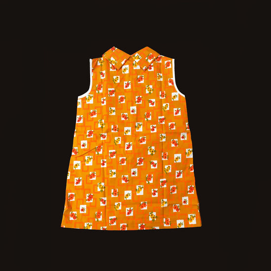Vintage 60's Orange Mod Dress  5-6Y