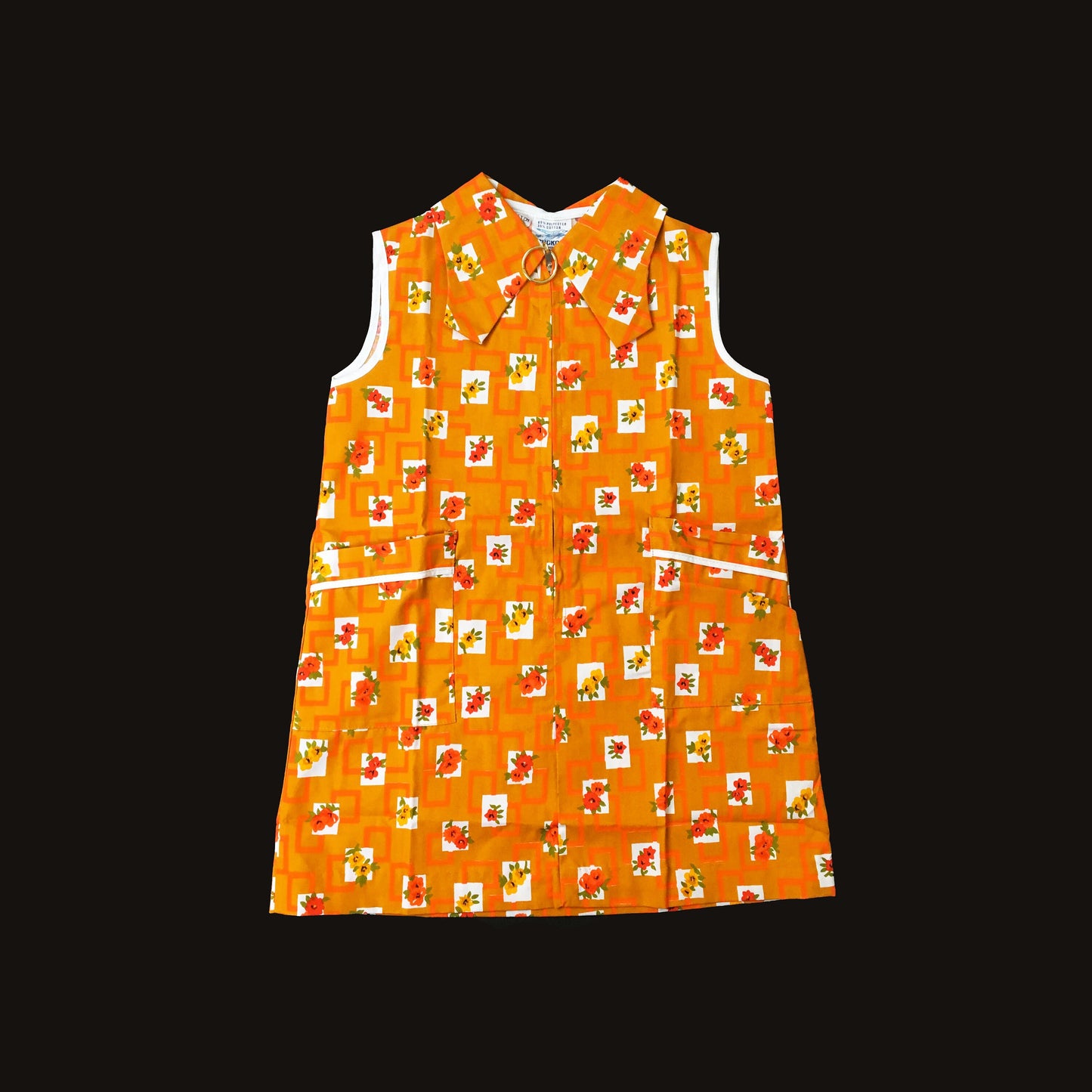 Vintage 60's Orange Mod Dress  5-6Y