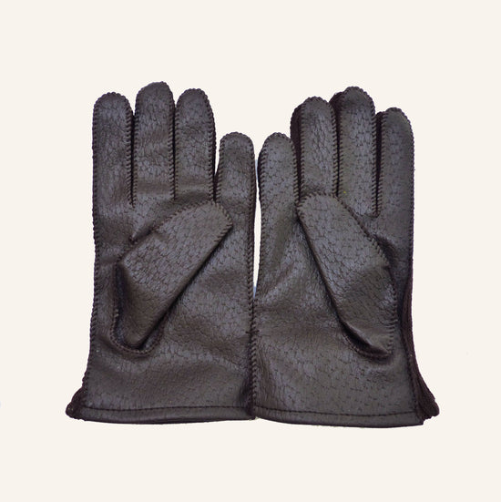 Vintage Lined 70s Dark Brown Faux-Leather Gloves 6-8 Y
