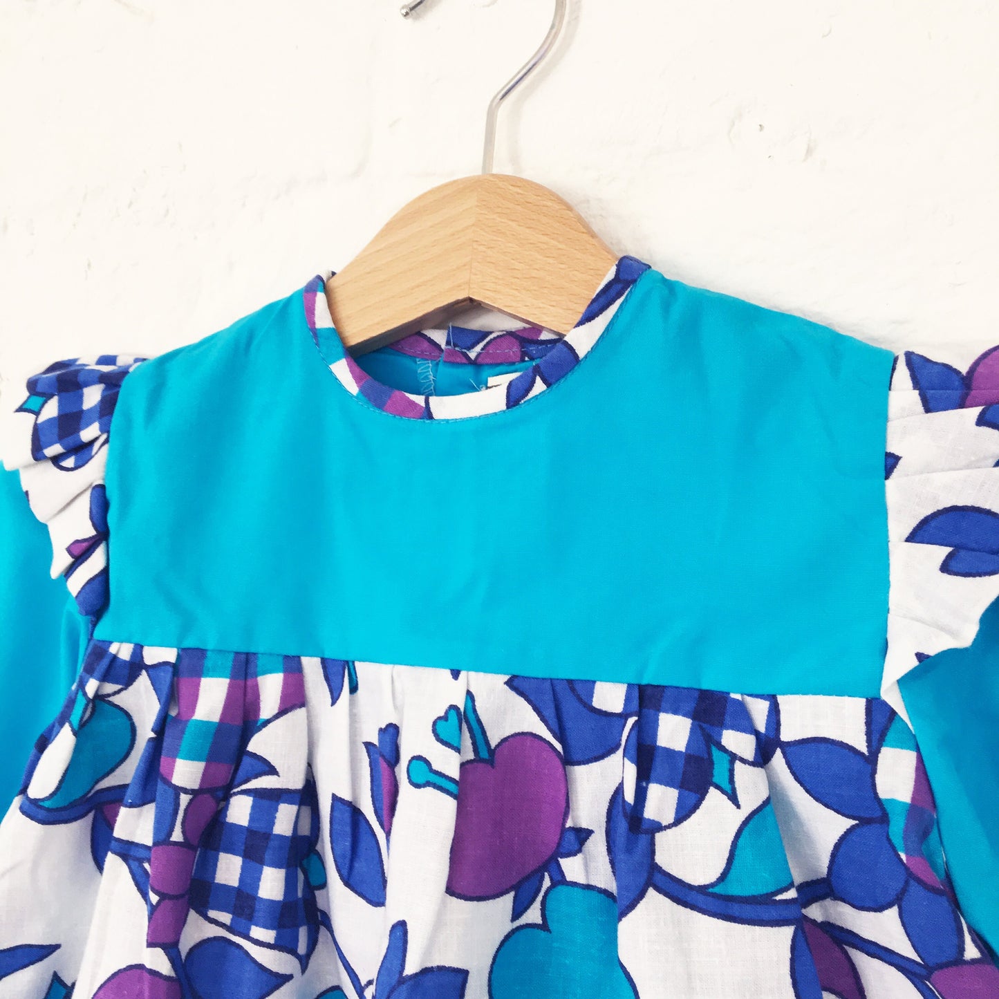 Vintage 70's Blue Psych Dress British Stock 18-24 Months