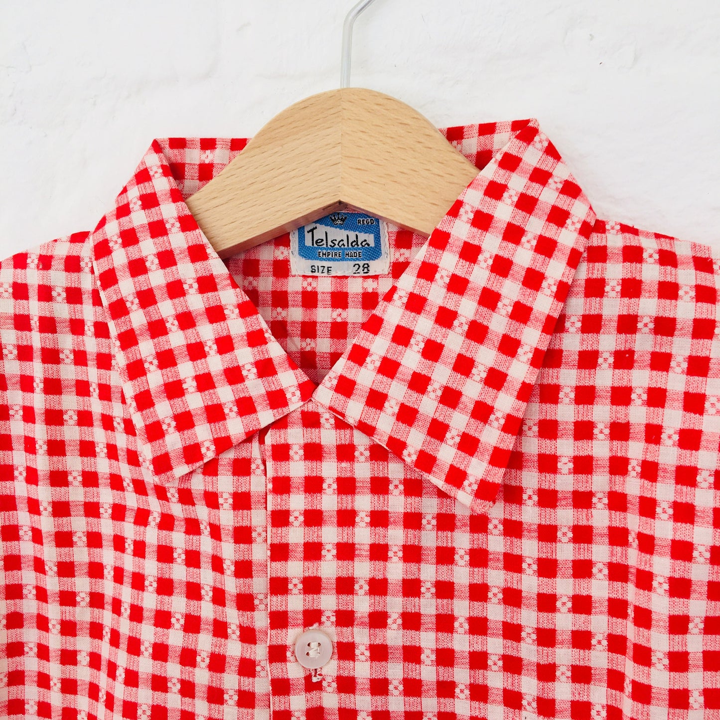Vintage 60's Checked Red Shirt 8-10Y