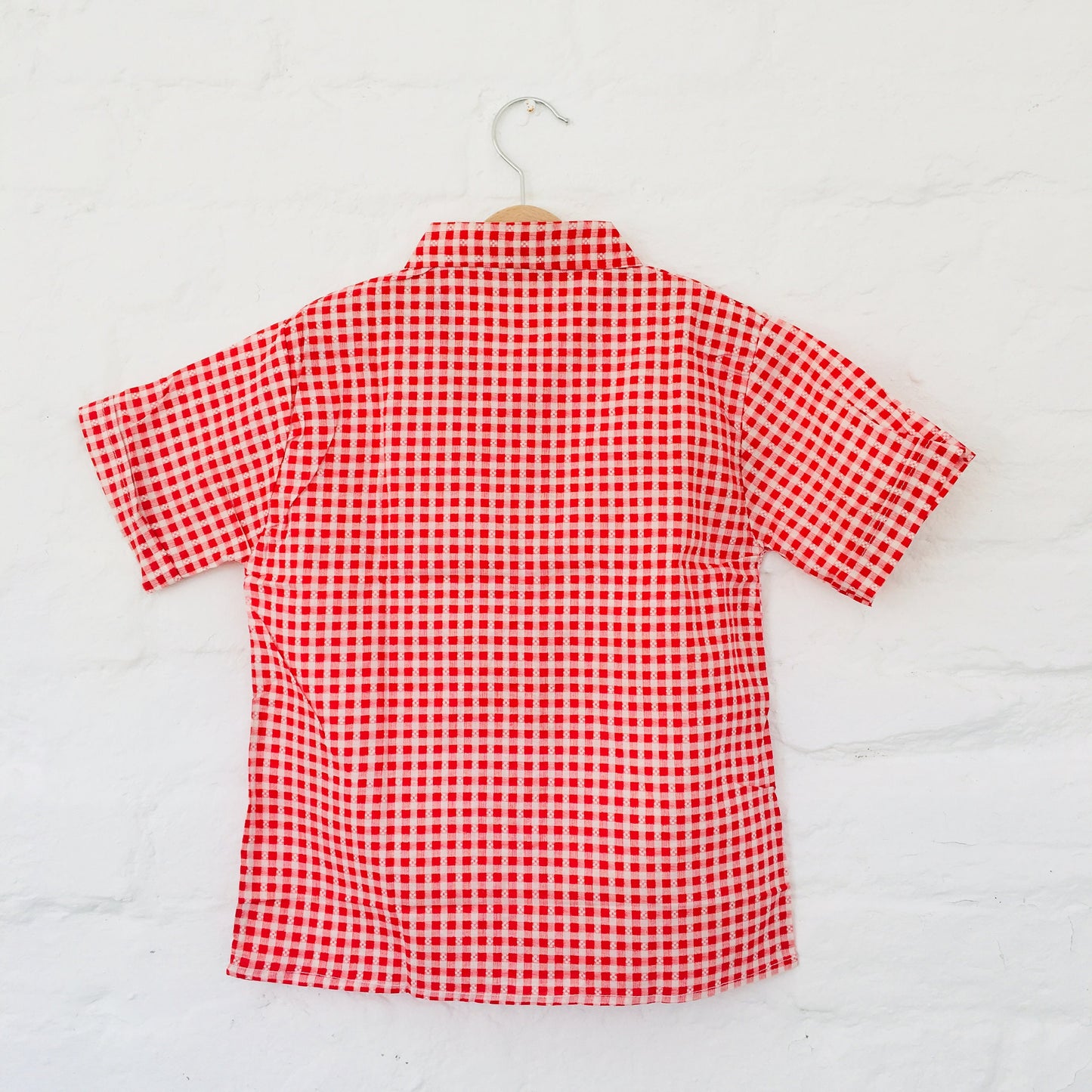 Vintage 60's Checked Red Shirt 8-10Y