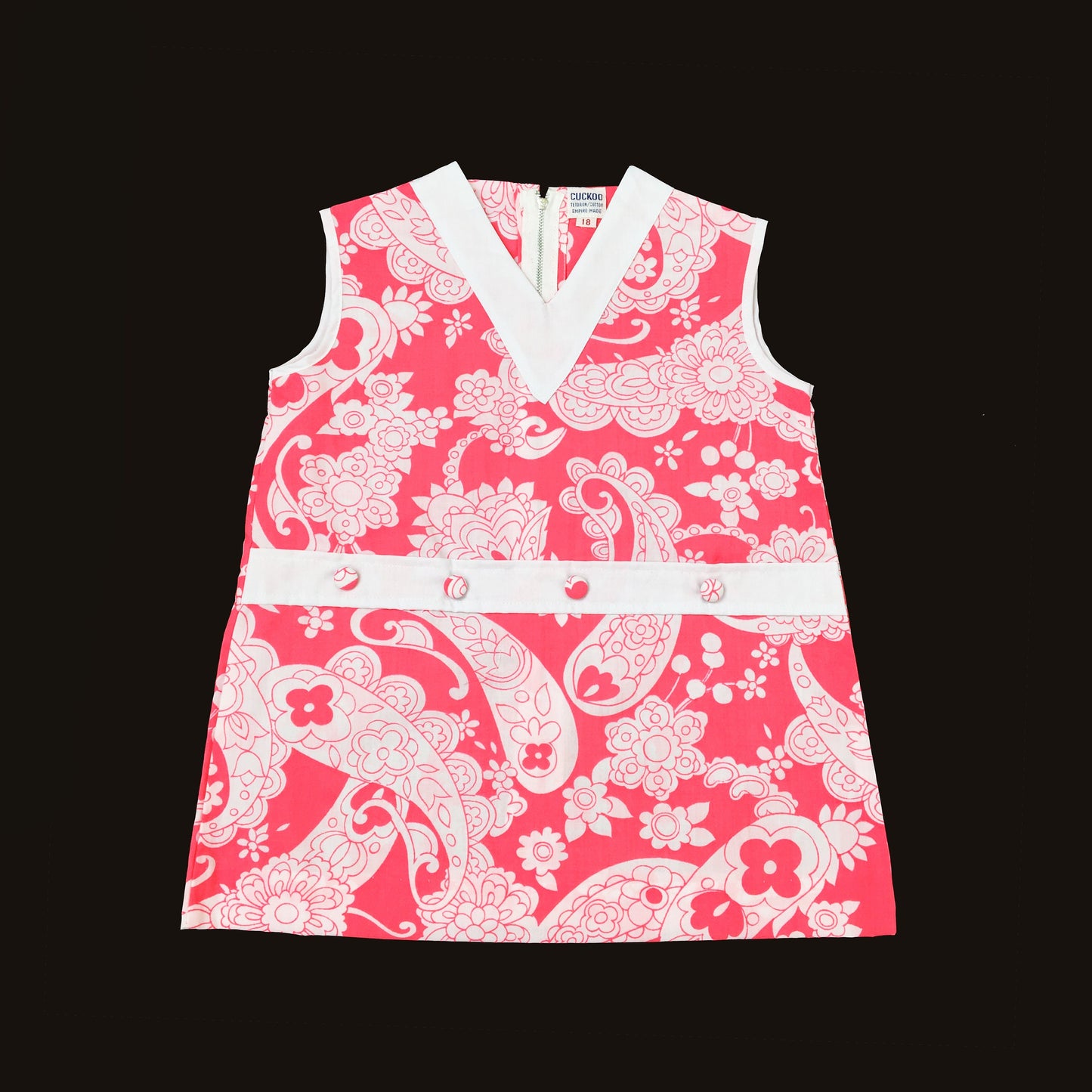 Vintage NOS 60's Pink Psyche  Mod Dress 18-24M