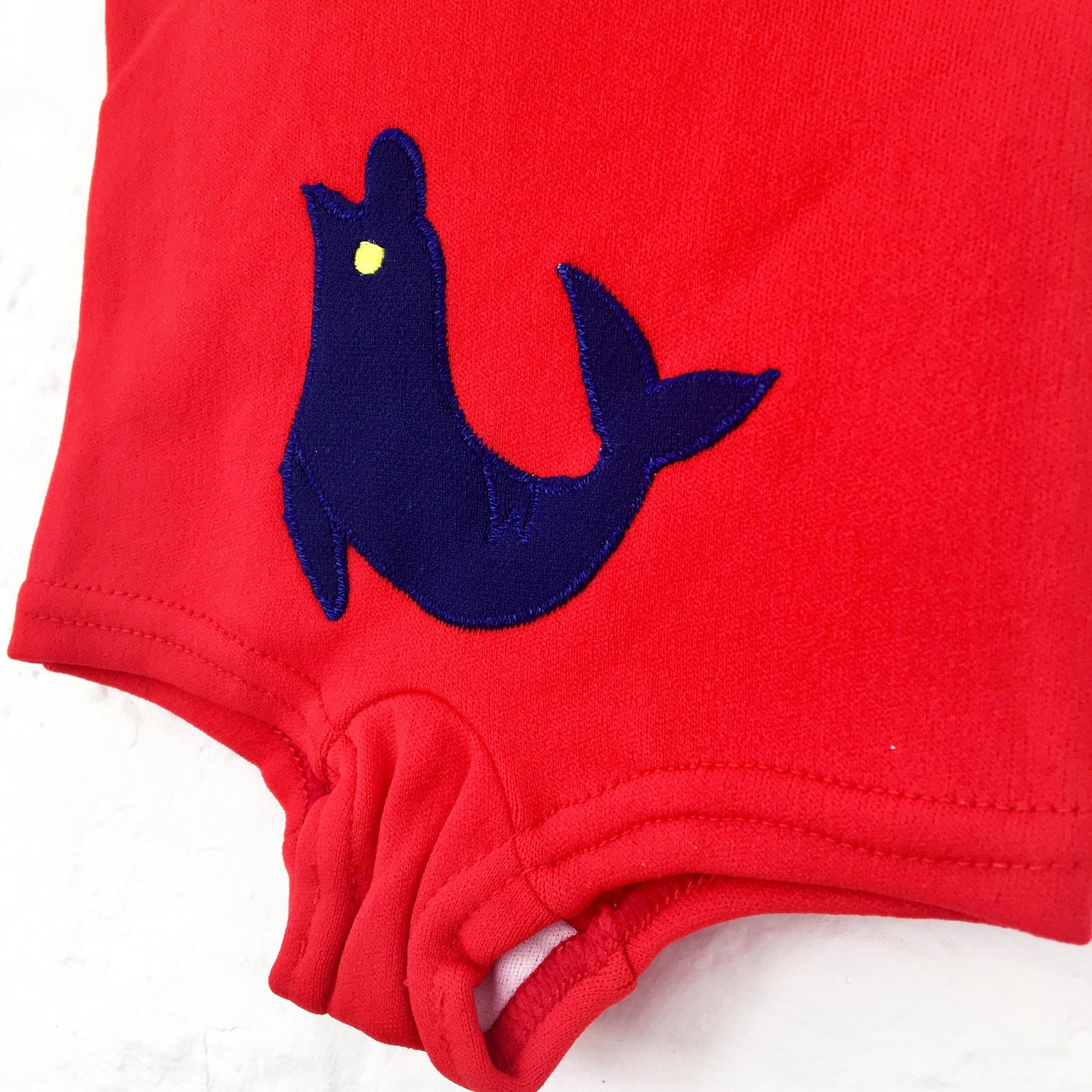 60's Vintage Red Swimming Trunk  British New Old Stock 0-3m