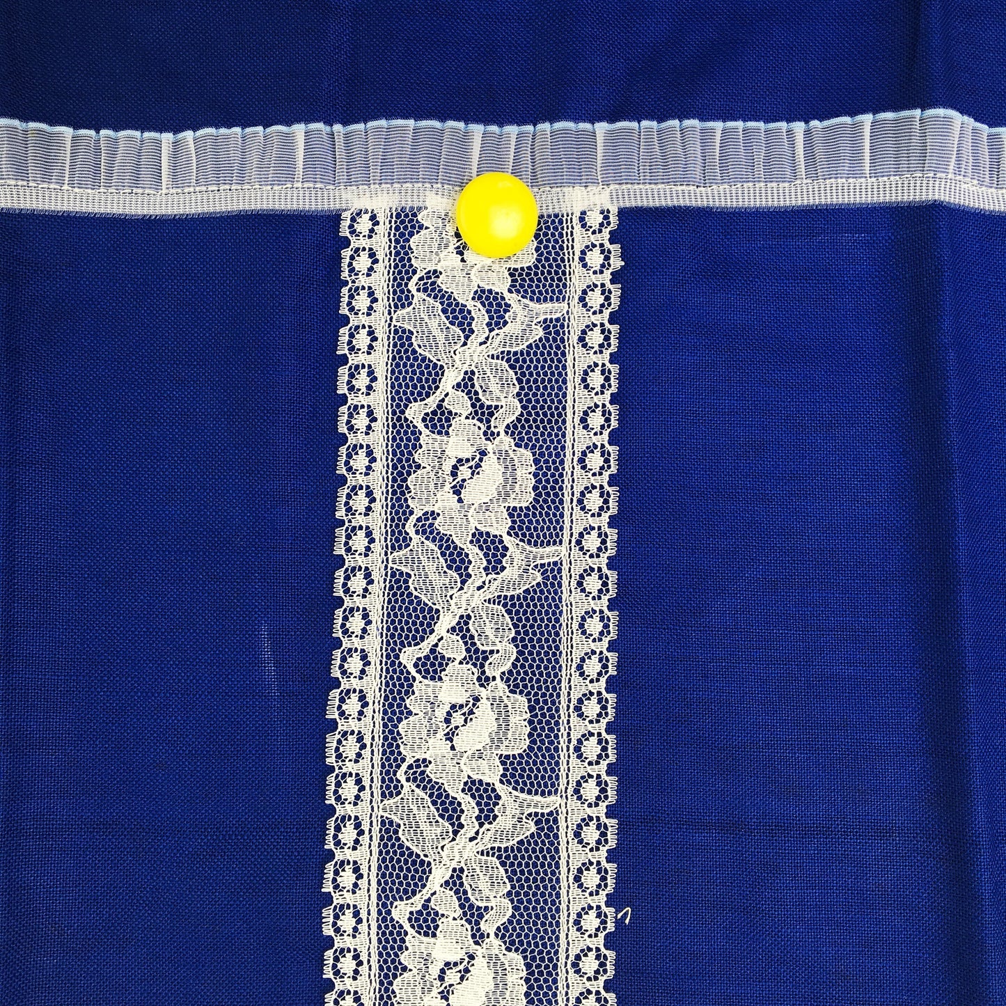 Vintage NOS 60's Blue Lace Plastron Mod Dress New Old  Stock 18-24M, 2-3Y