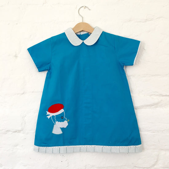 Vintage NOS 60's Blue Dress New Old  Stock 4-5Y