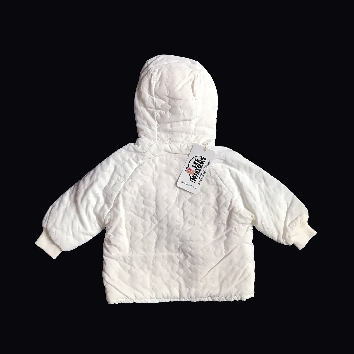 70's White Padded Hooded Jacket British NOS  9-12 M