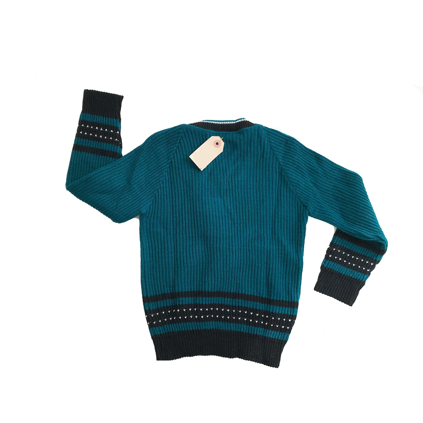Load image into Gallery viewer, 60&amp;#39;s Dark Green Jumper V-Neck New Old Stock British Made 4-5Y
