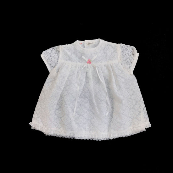 Vintage 60's White Lace  Dress Made in France 3-6 Months