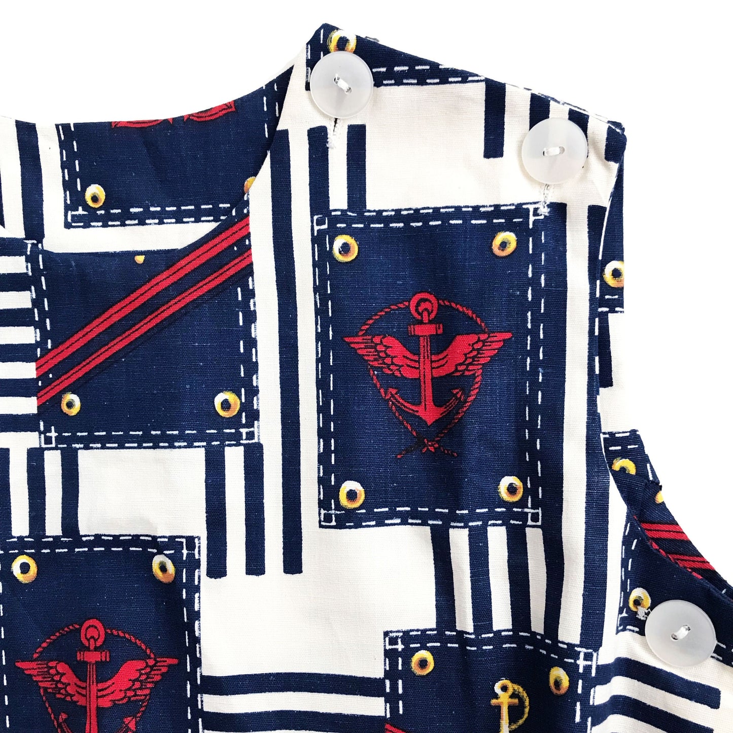 Vintage 60's Nautical Mod Belted Dress  5-6Y