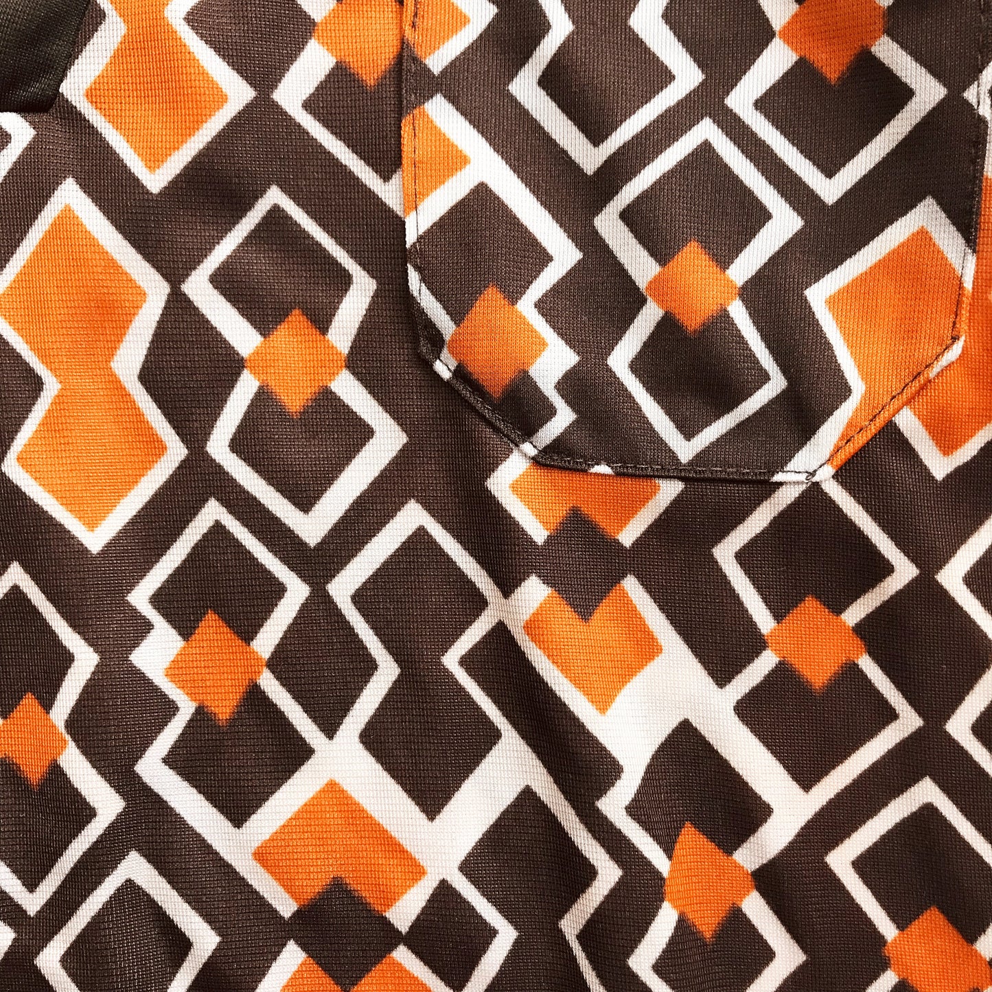 Vintage 60's Brown / Orange Geometric Top Made in France  6-8 Years