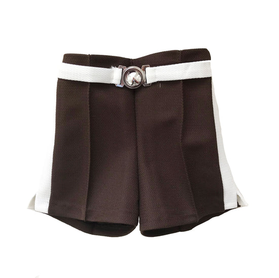 Vintage NOS 60's Brown / White  Mod Shorts  British Stock 18-24M and 2-3Y
