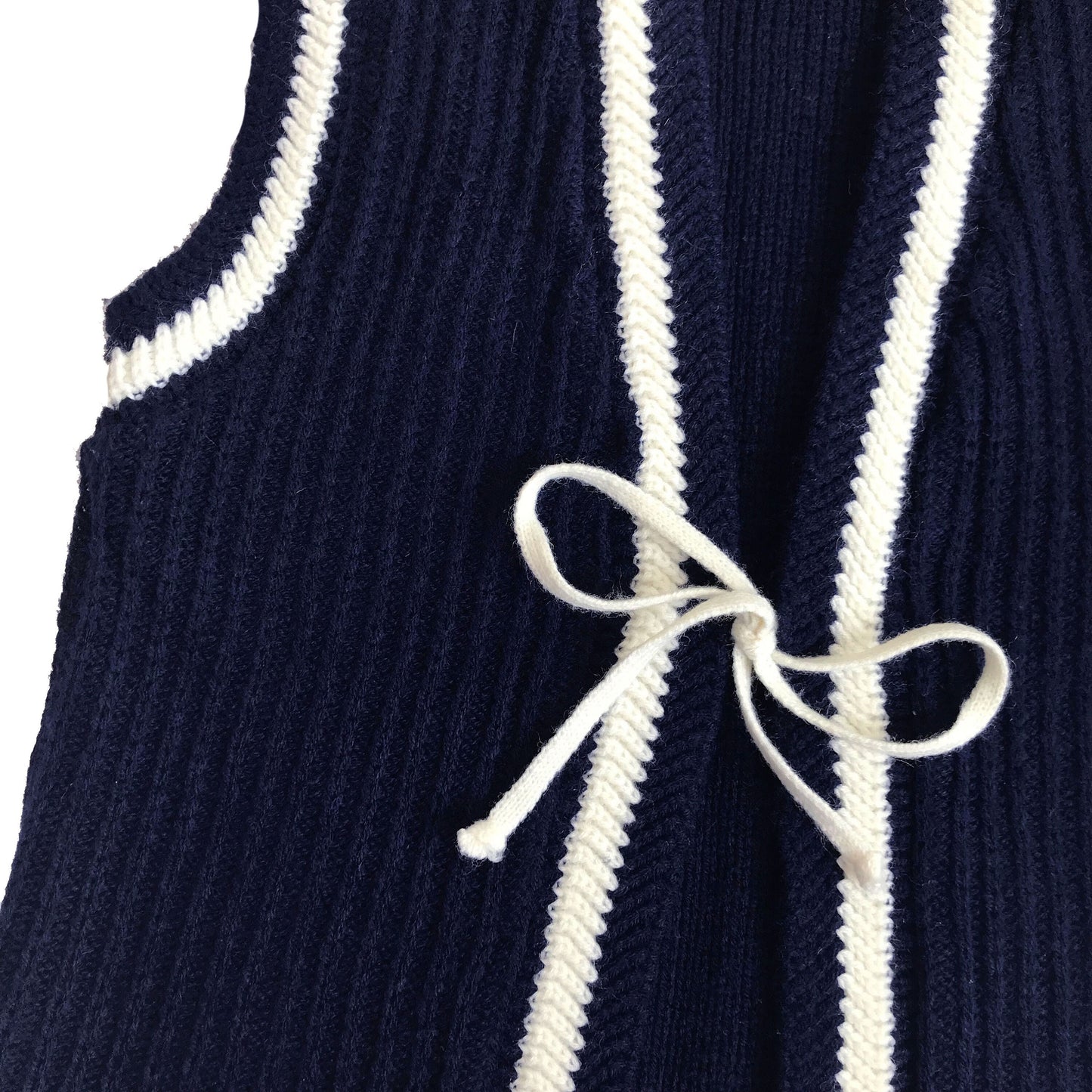 Vintage 60's Blue Knitted Vest French Made 6-8Y