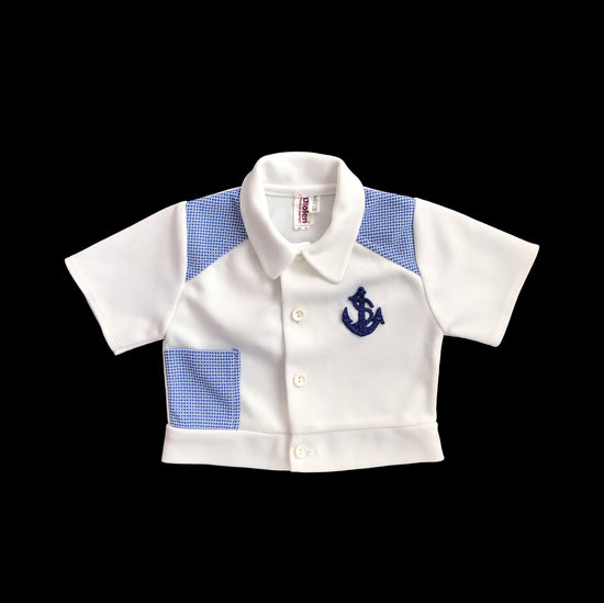 Vintage 60's "Anchor"  Polo Top Belgium stock 6-9M