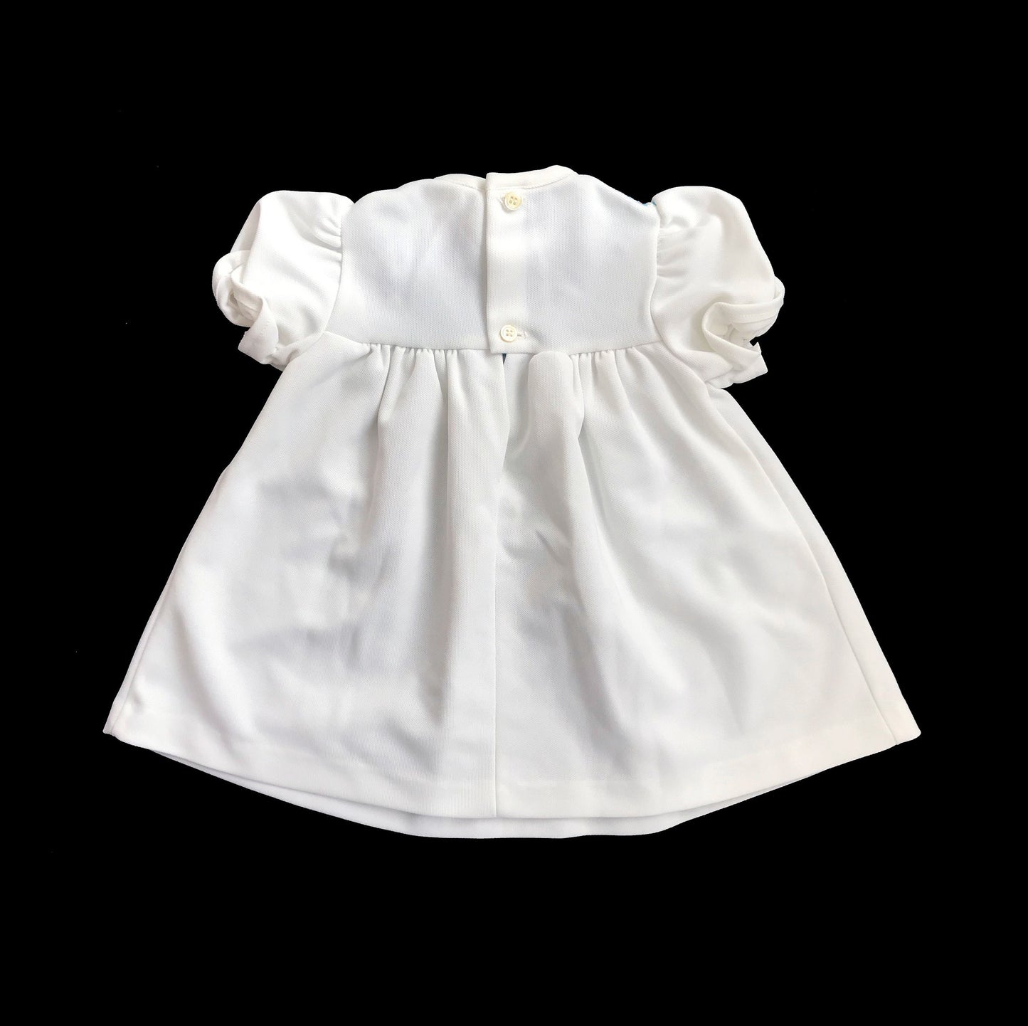 Vintage 70's White/Blue Floral Dress French Made 9-12M