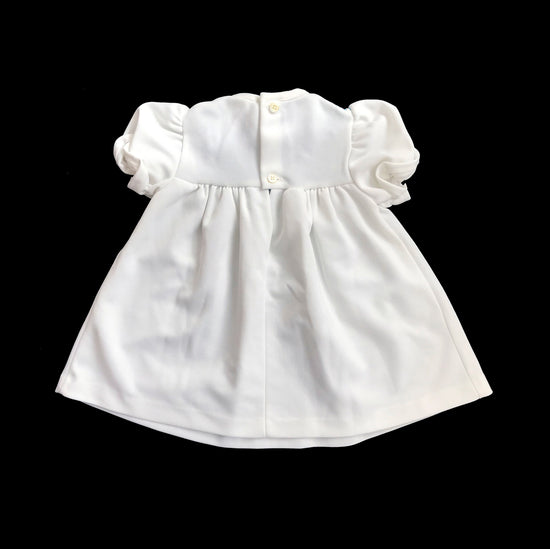 Vintage 70's White/Blue Floral Dress French Made 9-12M