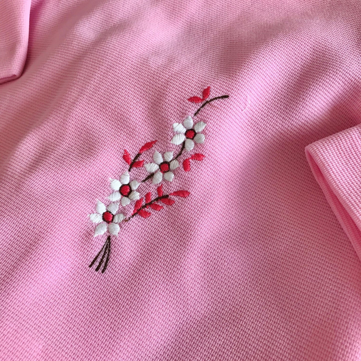 60's Pink Embroidered Top and Bottoms Set  British Stock 6-9 Months