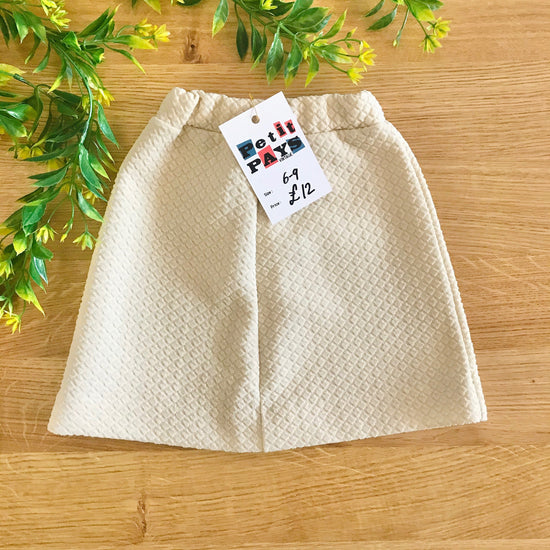 Vintage 60's Nude Textured Skirt British Made 6-9M