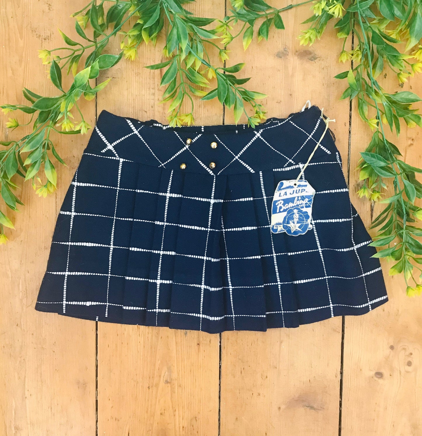60s pleated mini skirt top