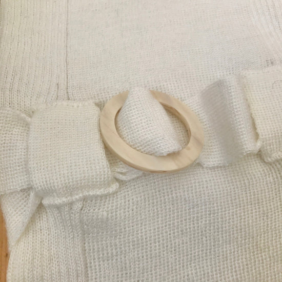 Vintage 60s White/Cream Mod Knitted Belted Top British Made 5-6Y