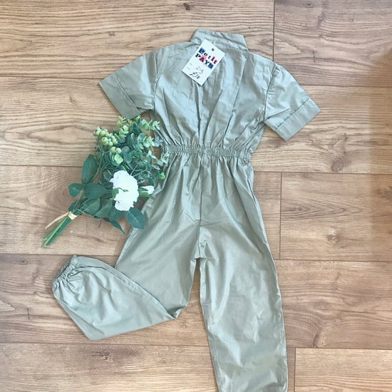 Vintage 70s/80s Lightweight Beige Jumpsuit 2-3, 3-4Y