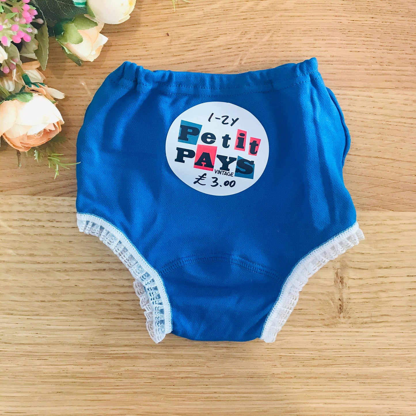 60's Blue Brief / Pants / Underwear British Made 12-18M