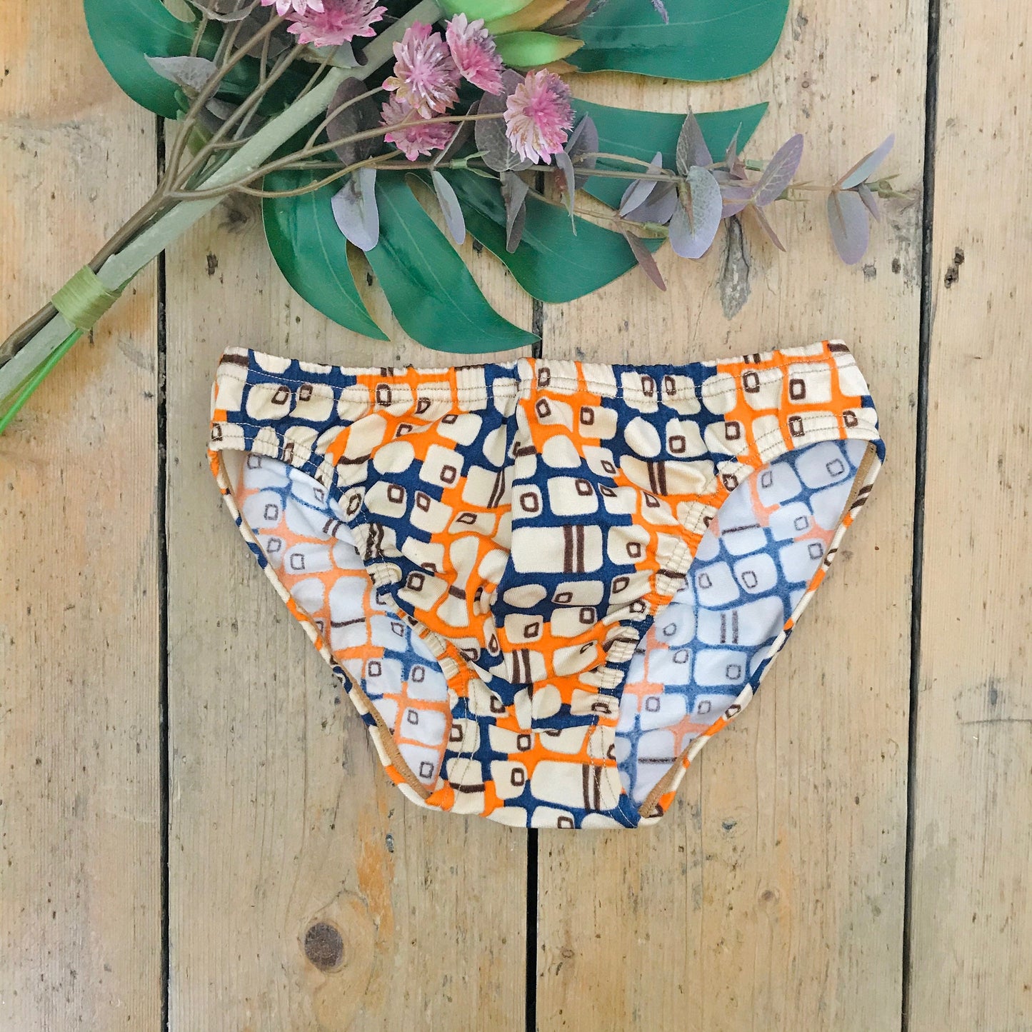 Vintage 1970's Patterned Speedo Swimsuit Trunk  French New Old Stock 10Y+