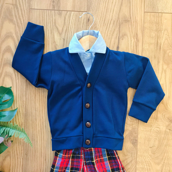 Vintage 1970's Navy Blue Baby / Toddler Cardigan British Made 4-5Y