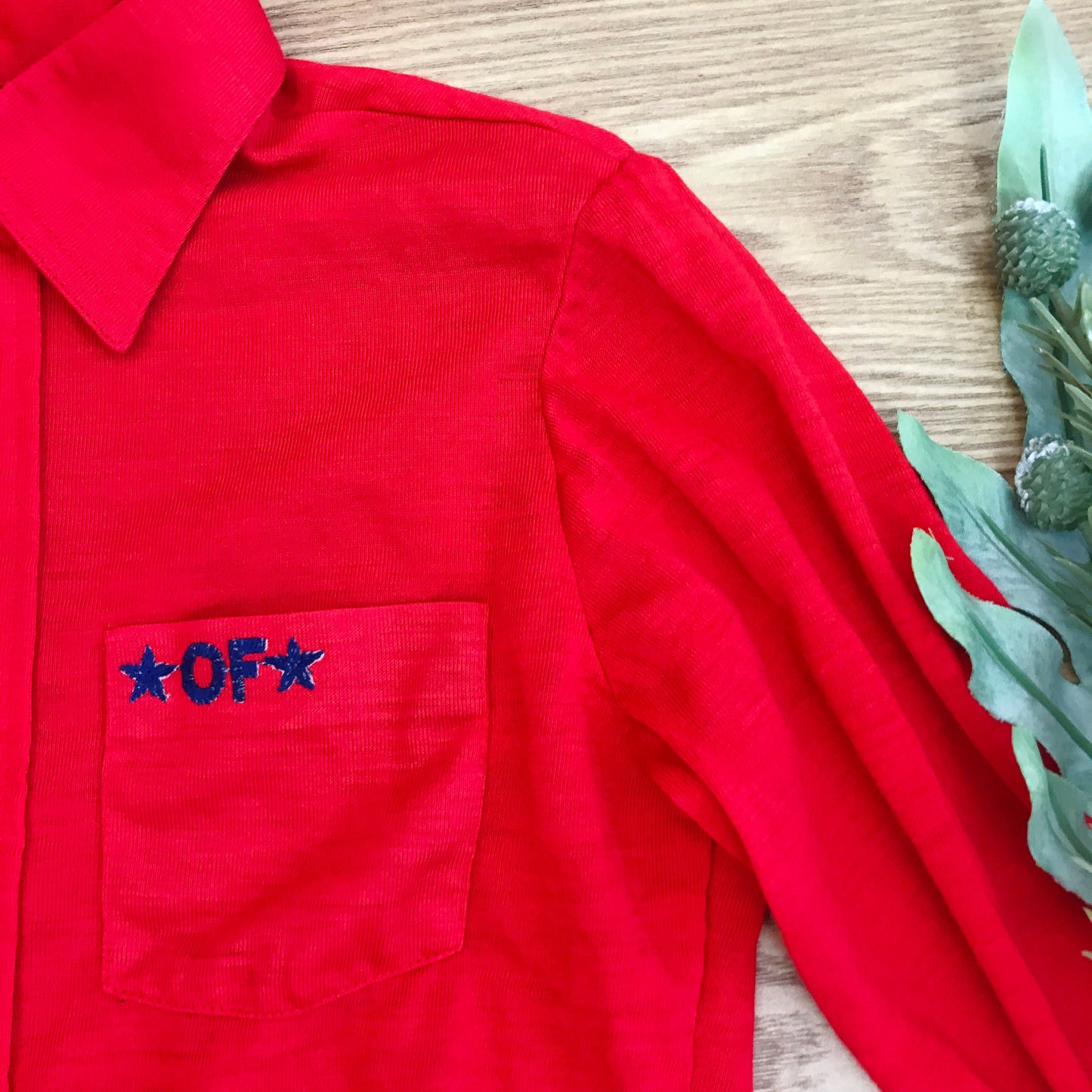 Vintage 1970's Children's  Red Shirt French Made 10-12Y