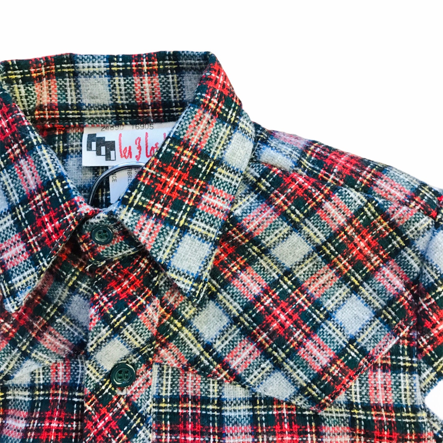 Vintage 1970's Flannel Tartan Children's Shirt French Made 4-5Y