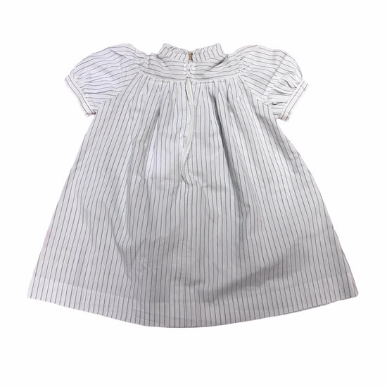 Load image into Gallery viewer, 70&amp;#39;s White Thin Stripes Toddler Dress French Made  18-24M
