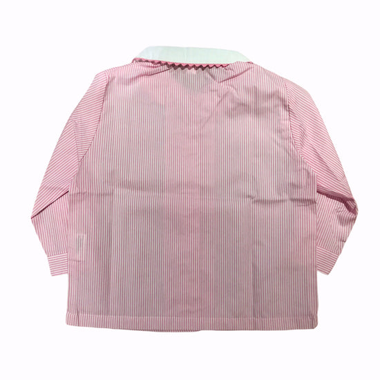 Load image into Gallery viewer, 70s Vintage Pink Thin Stripes School Blouse/Shirt French Made  18-24M
