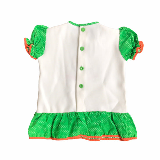 Load image into Gallery viewer, Vintage 1960s White / Green Embroidered Baby Dress  French Made 9-12 Months
