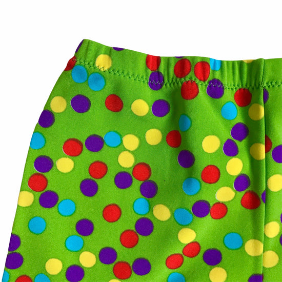 1970's Vintage Green Dots Kids Swimming Shorts/Trunk French Made 6-8Y