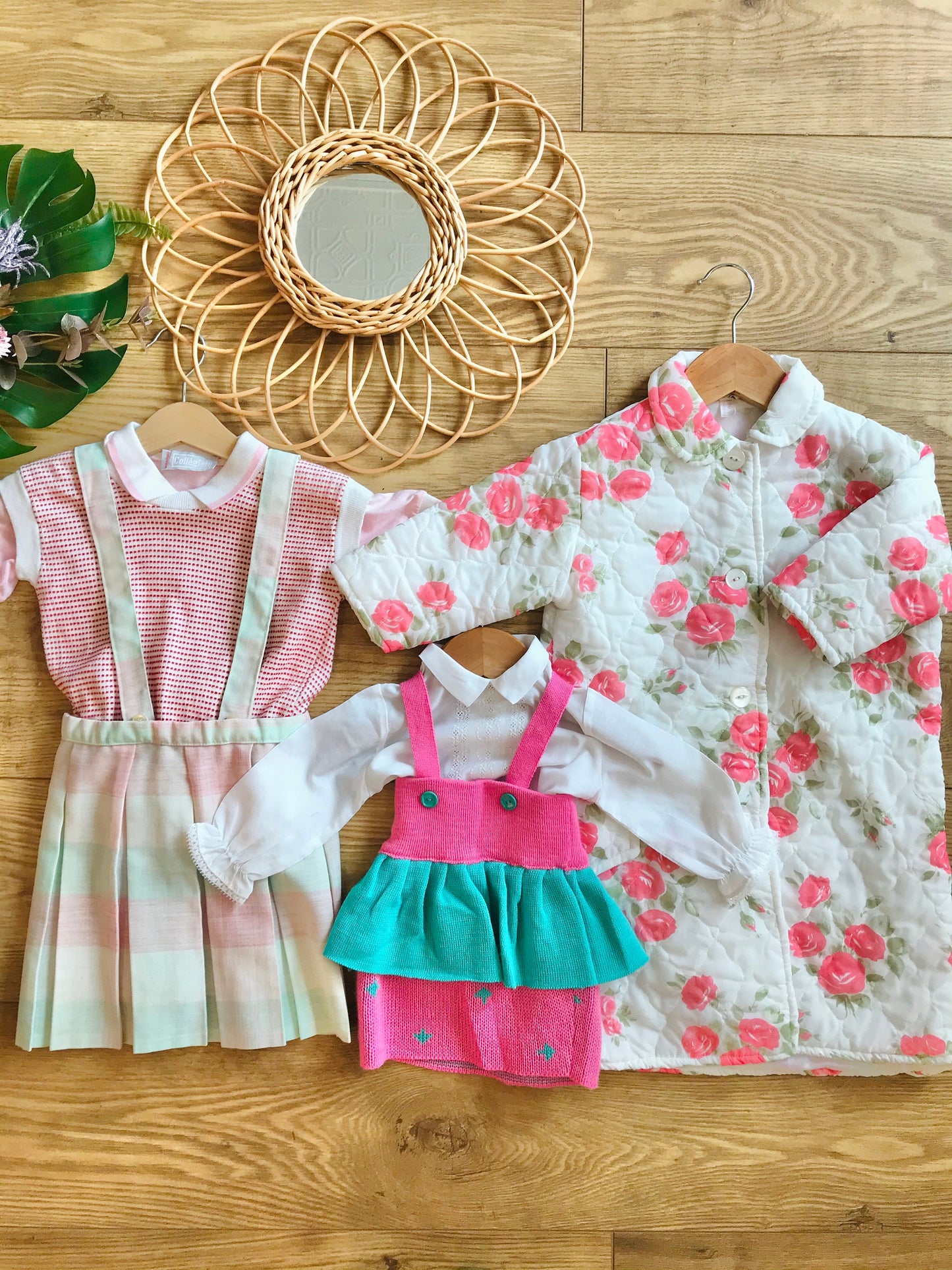 Vintage 1960s Padded Floral Toddler Gown British Made 18-24M