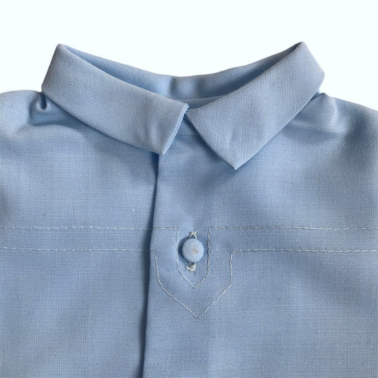Vintage 1960s Blue Buttoned Top French Made 9-12 Months