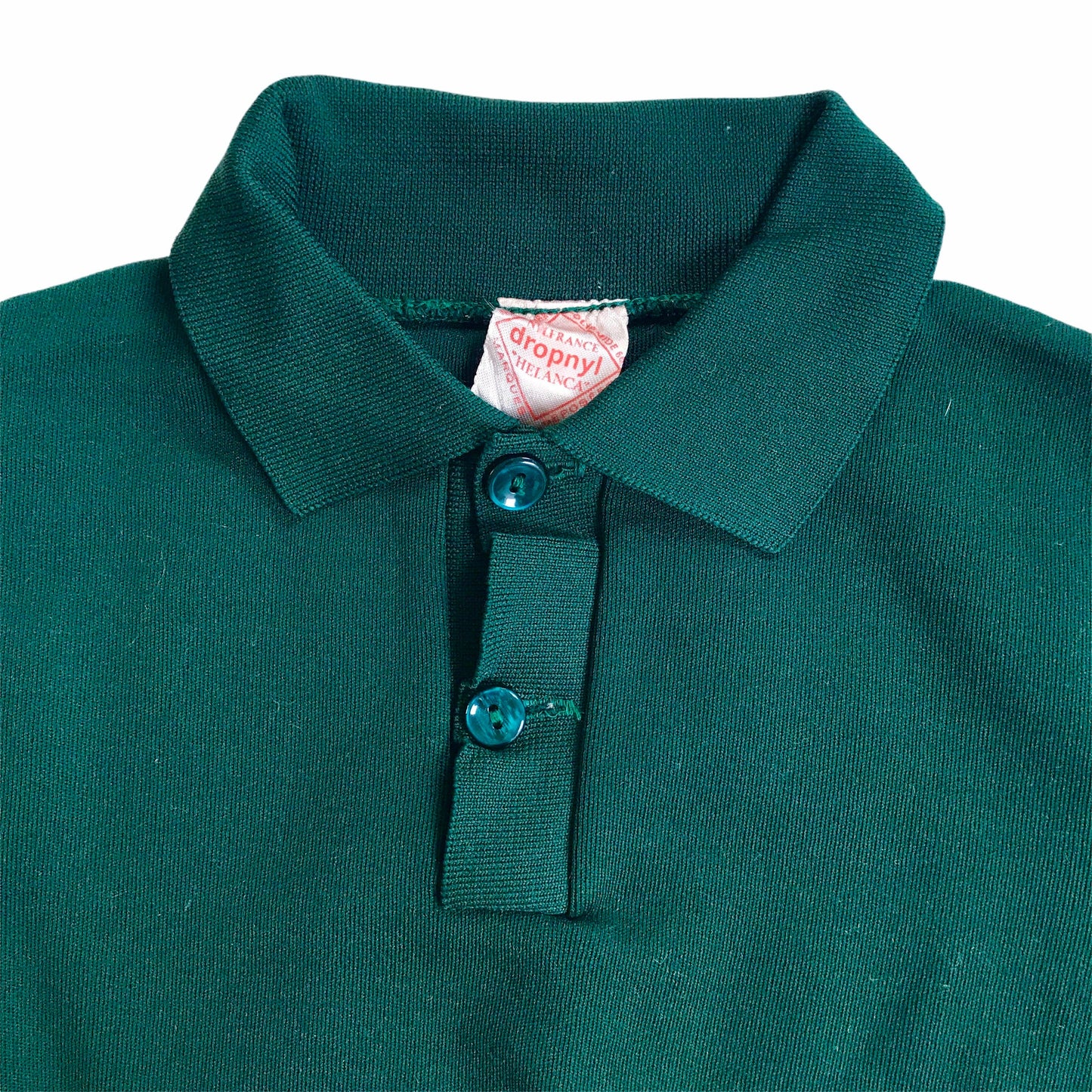 Vintage 1960s Dark Green Nylon Mod Top / Polo French Made 4-5 Years