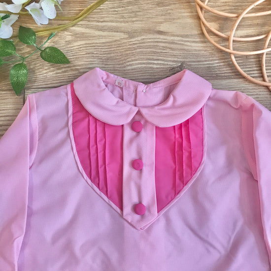 Load image into Gallery viewer, Vintage 1960s &amp;quot;Baby Duck&amp;quot; Pink Baby / Toddler Dress / Blouse French Made 12-18 Months
