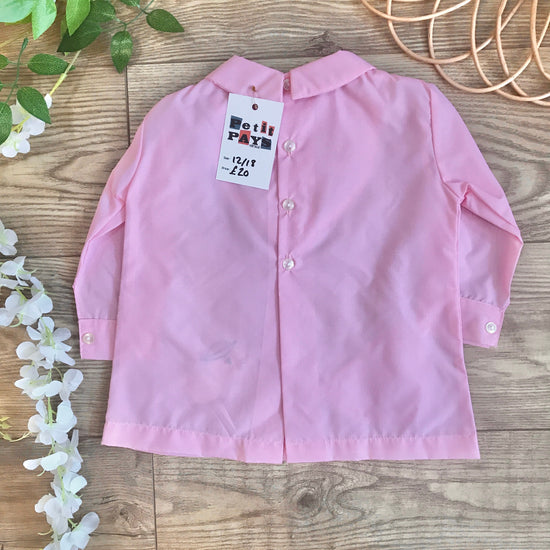 Load image into Gallery viewer, Vintage 1960s &amp;quot;Baby Duck&amp;quot; Pink Baby / Toddler Dress / Blouse French Made 12-18 Months
