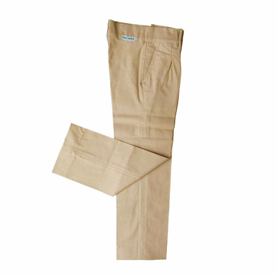 70's Sand Straight Pleated Trousers French Stock 5-6Yrs