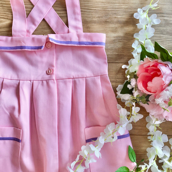 Vintage 1970's Pink Shoulder Strap Summer Dress French Made 10-12Yrs