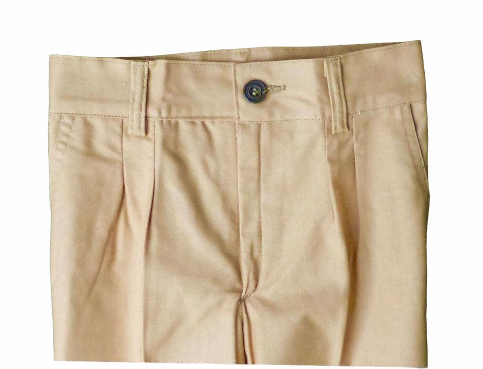 70's Sand Straight Pleated Trousers French Stock 5-6Yrs