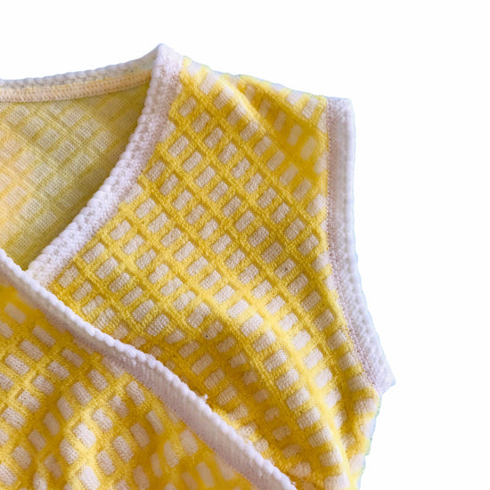 Vintage 70's Yellow Crop Baby Vest French Made 0-3 M