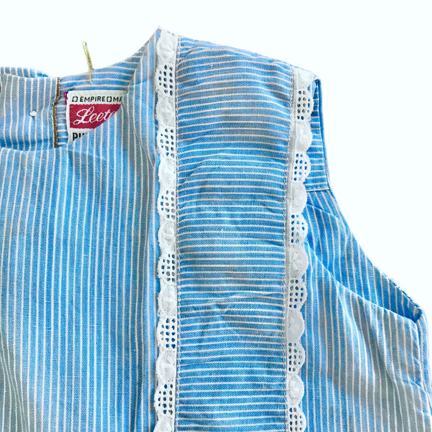 Vintage 60's  Blue Cotton Dress  British Made 12-18 Months