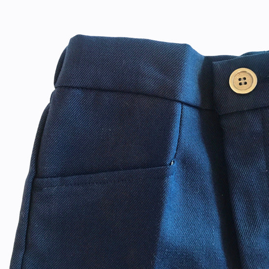 Vintage 1960s Blue Toddler Shorts French Made 12-18 Months