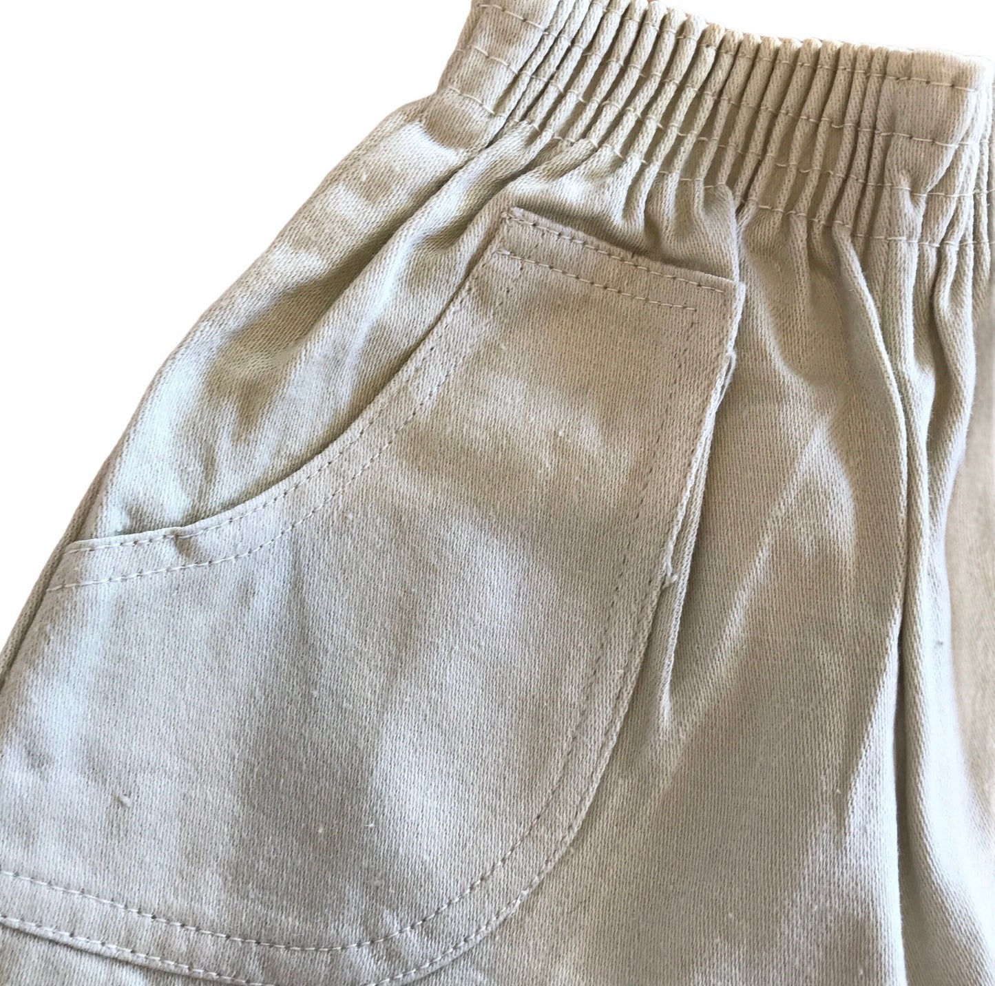 Vintage 1960s Beige Cotton Shorts British Made 18-24M
