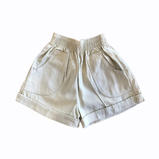 Vintage 1960s Beige Cotton Shorts British Made 18-24M