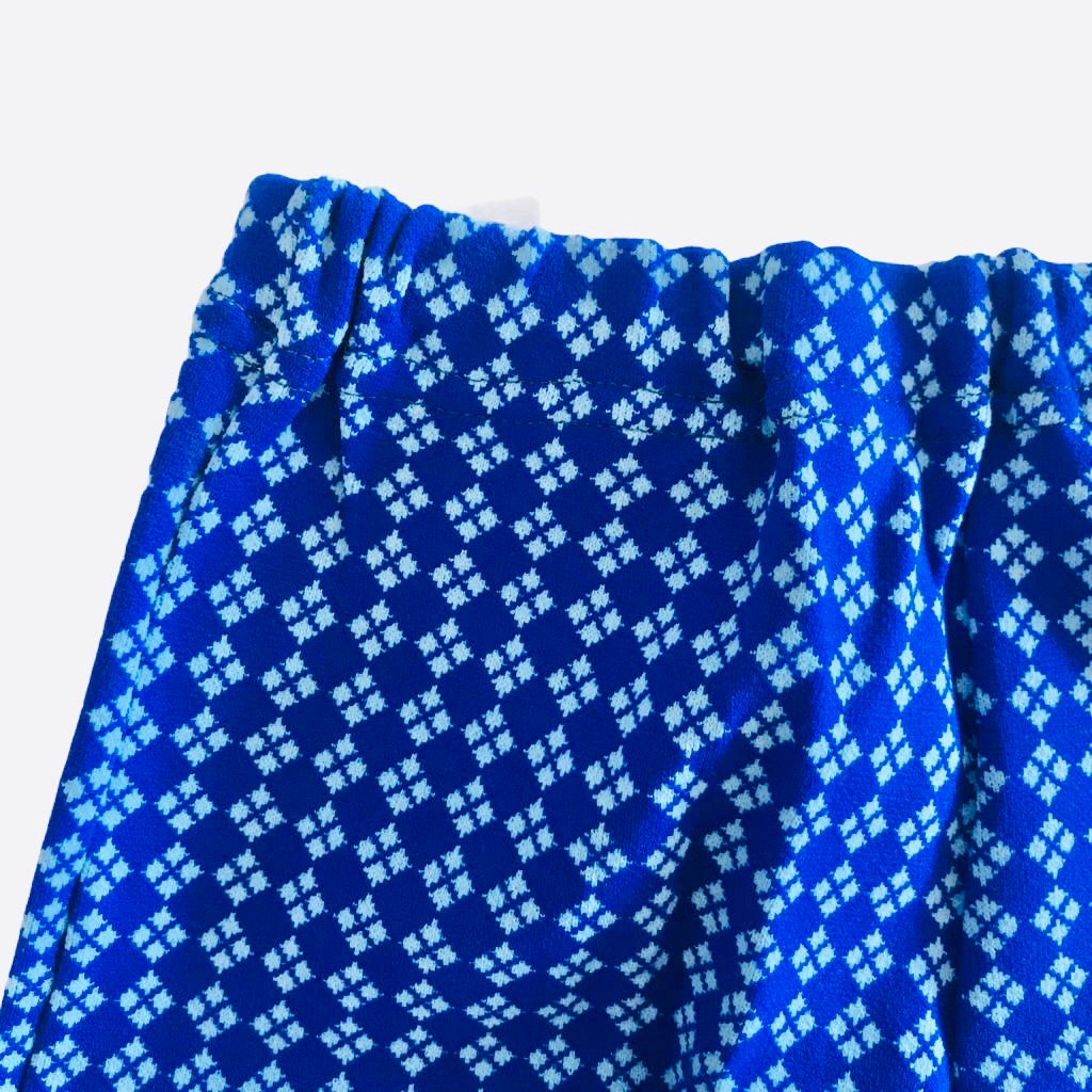 Vintage 1960s Printed Blue Nylon Shorts 18-24 Months