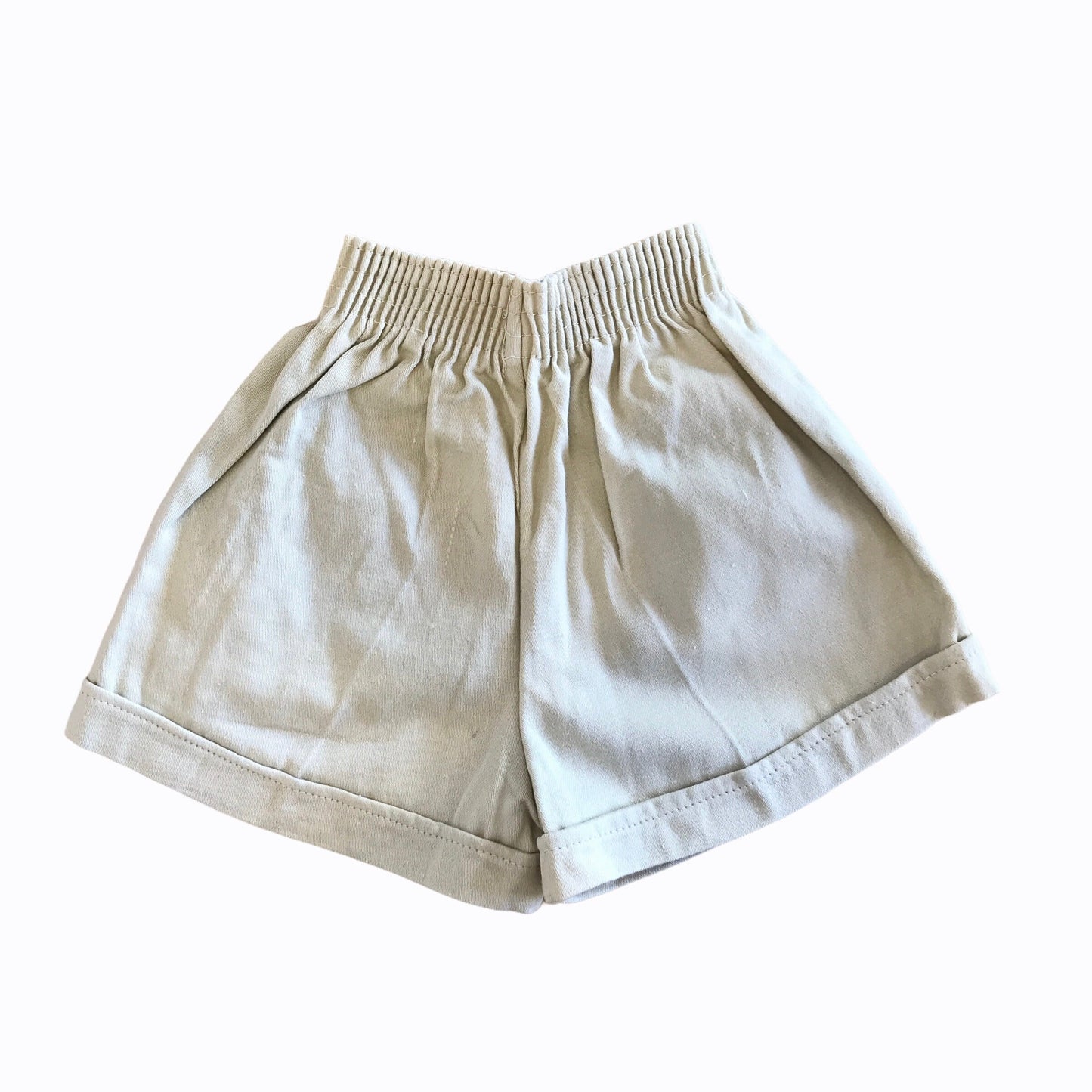 Vintage 1960s Beige Cotton Shorts British Made 18-24M